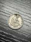 1858-P Seated Liberty Quarter Silver 25c Philadelphia Mint Patched Hole-KK497