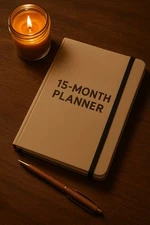 15 Month Vision Planner - Printable PDF | Undated Monthly + Weekly+ Quote