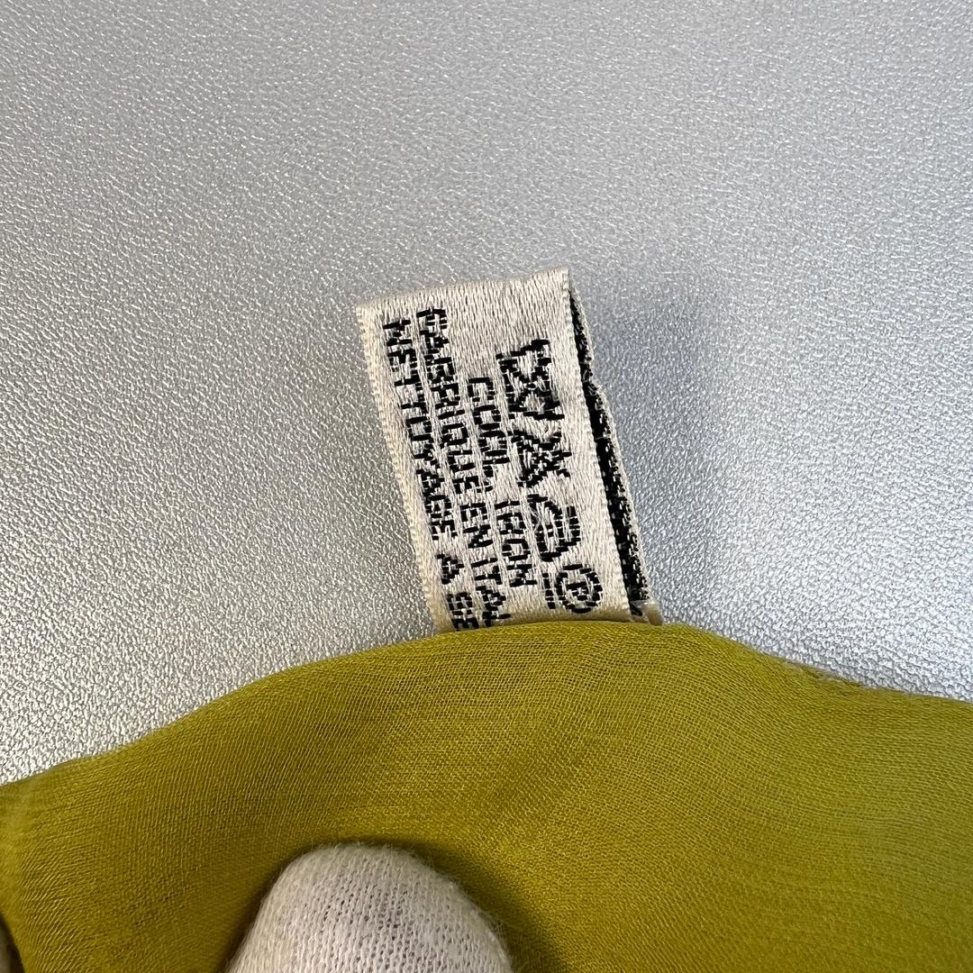 Auth CHANEL Silk Scarf Coco Mark Women's Yellow Silk Vintage Genuine thumbnail 6