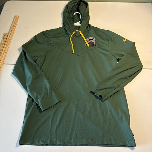 Men's Large Nike Dri-Fit NFL Green Bay Packers On-Field Lightweight Hoodie