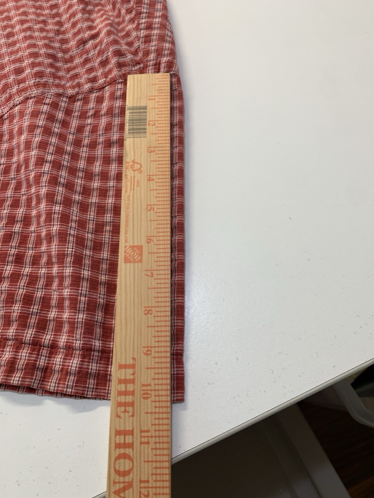 Scandia Woods Shirt Mens M Red Seersucker Plaid Golf Short Sleeve Casual Button