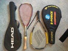 HEAD Microgel CT 135 Metallix Squash Racquet and Ektelon Racquet - Cases