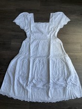 Barbour Joanne Midi Dress Women 8 White Lace Boho Romantic Cottagecore Coast NEW