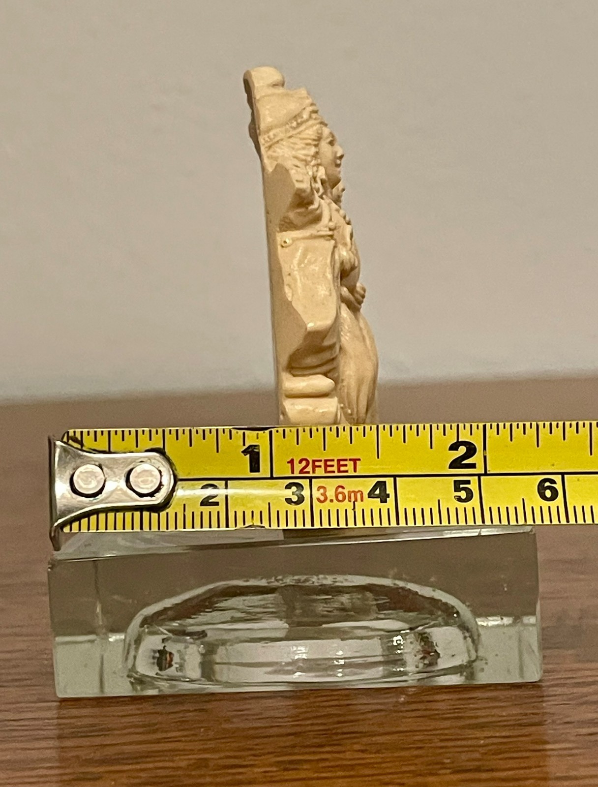 Tibetan Carved Deity Figures on Glass Base – Rama & Sita Style Relief Sculpture