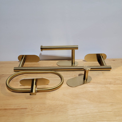 No Drilling Stainless Steel Self-adhesive Towel Bar Holder Robe Hook Towel