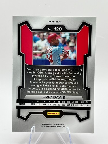 2024 Panini Prizm Eric Davis #128 Red Wave - Reds - Picture 2 of 2