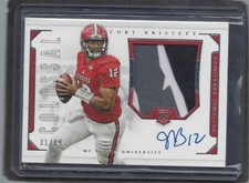 JACOBY BRISSETT 2016 NATIONAL TREASURES COLOSSAL JUMBO LOGO PATCH AUTO RC #D /99