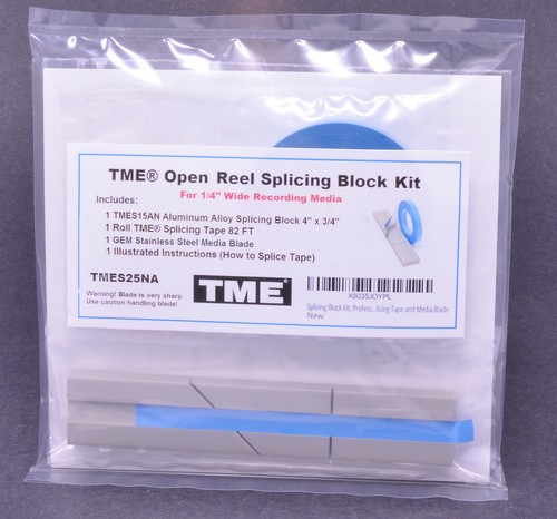Splicing Block Kit Open Reel 1/4" Gold Anodized Aluminum, Splice Tape, GEM Blade - Picture 2 of 7