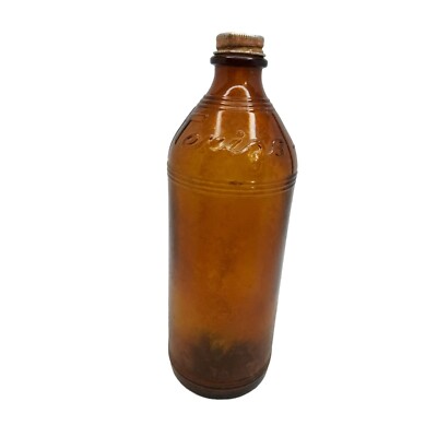 Vintage 1940s Texize Amber Glass bottle with metal Iid | eBay