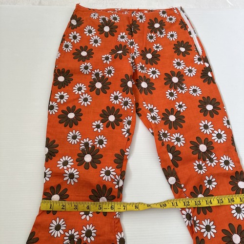 Unbranded Women’s Pants Size 8 Oranges Floral Flare Pants 1970s Style - Picture 13 of 20