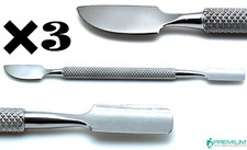 Nail Pusher Cuticle Remover Manicure Pedicure Beauty Steel Double Ended 3 Pcs N1