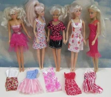KID KORE JARU clone 11.5"Barbie doll Fashion LOT 5 DOLLS/10 DRESS dresses Outfit