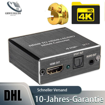 4Kx2K HDMI Audio Extractor Converter Mit 3.5 mm Stereo Audio Out USB Datenkabel