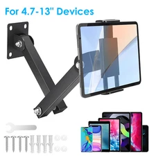 Tablet Phone Wall Mount 360° Rotating Foldable Holder for 4.7-13" iPad iPhone