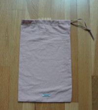Miu Miu Peach Cotton Dust Storage Bag with Drawstring 13.75" x 8.75"