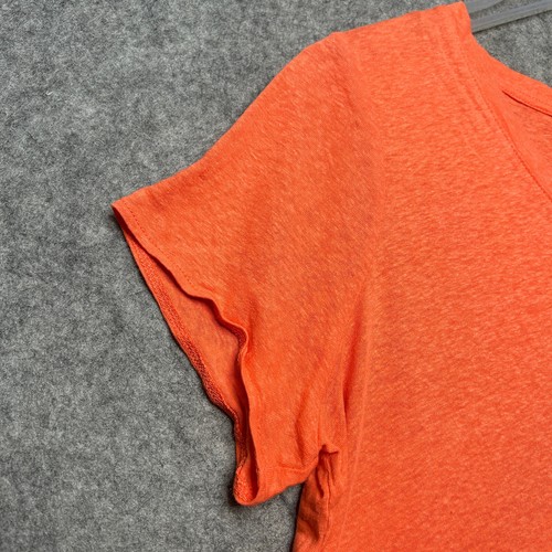Tahari Shirt Womens 1X Orange Linen Lyocell Sheer Beachy Light Airy Comfy Travel - Picture 4 of 14