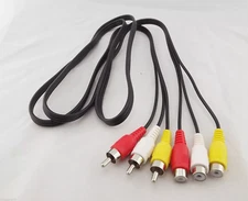 3 RCA  Male To 3 RCA Female Extension Cable Composite AV TV Cord DVD HDTV 6FT