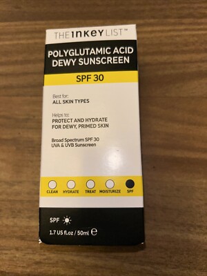 The Inkey List Polyglutaminsäure taufrische Sonnencreme LSF30 50ml - Neu in OVP