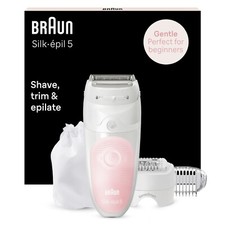 Image of Braun Silk-epil 5 Epilator for Women for Gentle Hair Removal, White/Pink 5-620