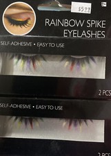 Halloween Eyelashes Rainbow Eyelashes Long Rainbow Spike Eyelashes 2 Packs