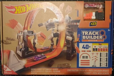 Hot Wheels Track Builder Mega Crashset Stunt Action Looping Bahn Neu/OVP