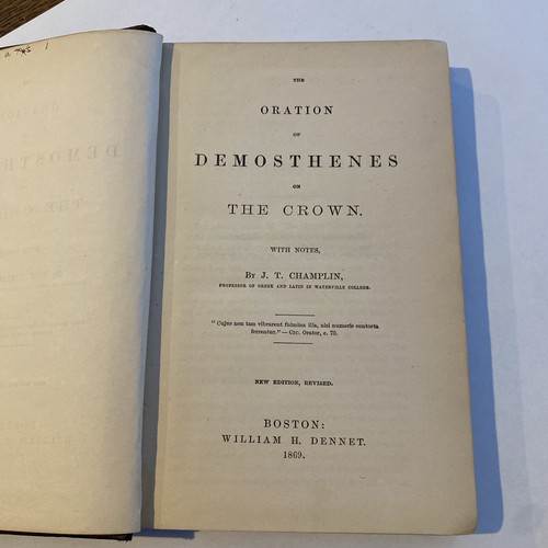 THE ORATION OF DEMOSTHENES ON THE CROWN, J.T. Champlin, notes 1869 - Picture 5 of 9