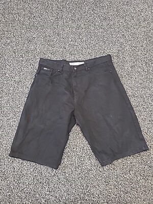 Vintage Rocawear Shorts Mens 42 Black Denim Jorts Wide Baggy Hip Hop Skate Y2K