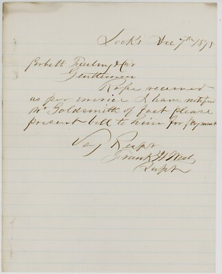 #ad 1875 Letter from Oregon City Canal amp; Locks Company Superintendent Frank West $49.99