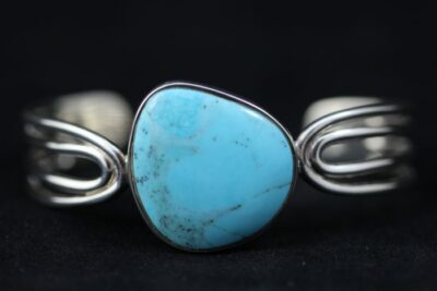 Vintage Barse Large Genuine Turquoise Sterling Silver Cuff Bracelet