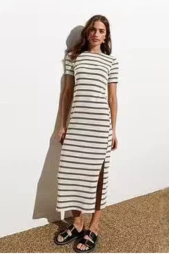new look percy stripe maxi dress size 18 - Image 1 of 3