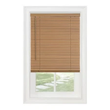 Cordless Window Minds Mini Blinds 1" Slats Woodtone Vinyl Blind