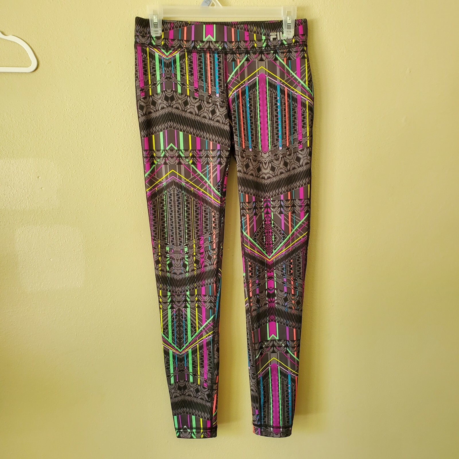 Fila Womens Performance Running Sport Multicolored Athletic Workout Leggings XS