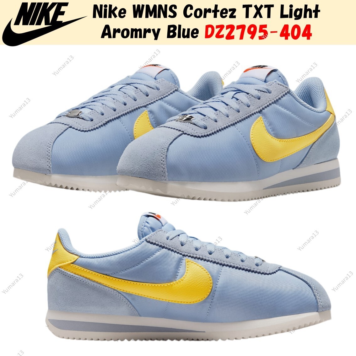 W NIKE CORTEZ サイズ27.5 Nike Cortez TXT IM8052-010 Black Denim Light Brown Sail Women's