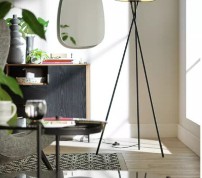 Without shade Argos Home Matt Tripod Floor Lamp Black UK