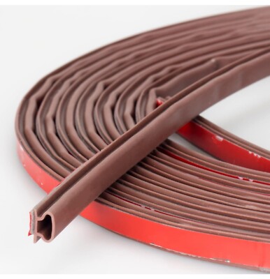 Self-Adhesive Door Window Weather Stripping Insulation Seal Strip Brown 42ft