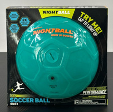 Nightball Light Up Soccer Ball Glow in The Dark Teal Size 5