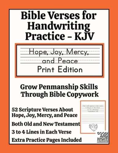 Bible Verses for Handwriting Practice - KJV: Hope, Joy, Mercy and Peace Print
