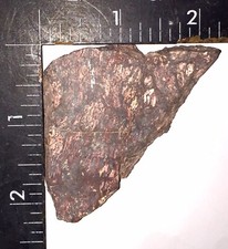 Dull Red, Sm Slab Rough Cabbing specimen, 31.5 grams, rock, middle fracture line