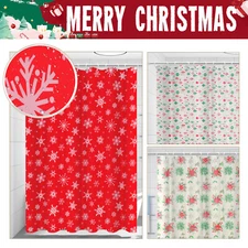 72''X72'' Christmas Shower Curtain 4G Heavy Duty PEVA Waterproof Shower Curtain