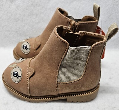 Wonder Nation Baby Girl Chelsea Boots Wonder Nation Baby Girls' Pink  Glitter Chelsea Boots Size (3 Months)/New