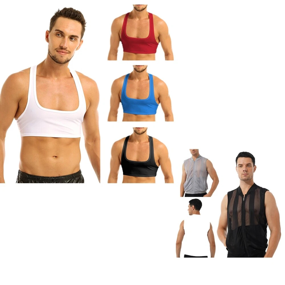 Herren Sport BH Training Tank Top Sissy Bra Weste Dessous