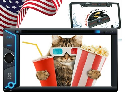 200W 6.2'' Touch Screen Mirror Link GPS For Android & IOS +License Plate Rear Cam