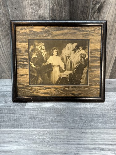 RARE VINTAGE FRAMED CHRIST IN THE TEMPLE by Henrich Hoffman 1931? - Picture 5 of 12