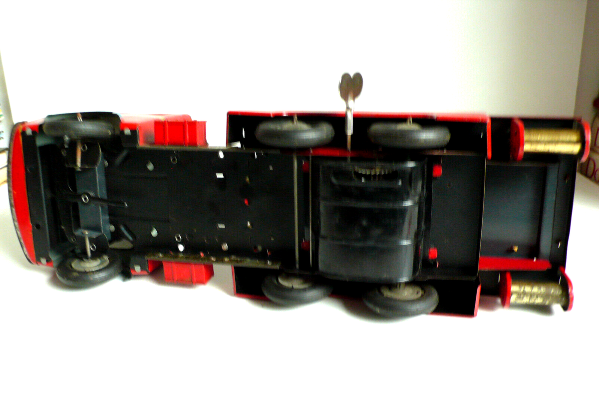 Camion De Pompiers Ancien Charles Rossignol CR 3005 – Tôle – 45 Cm – France 1950 – Bon état