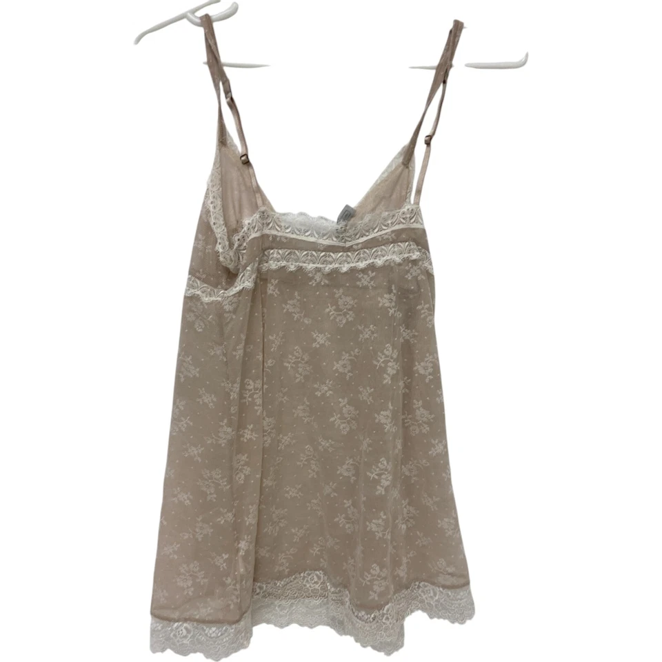 Vestido para dormir Intimissimi para mujer mediano beige encaje crochet floral sin mangas Foto 4 de 4