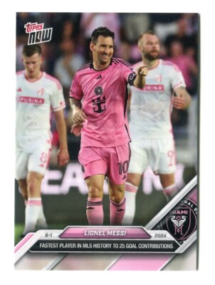 Lionel Messi 2024 Topps Now MLS #70 Fastest to 25 Inter Miami CF Argentina
