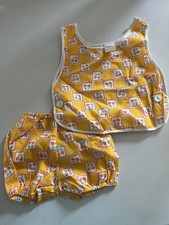 Vintage Floral Yellow Infant Outfit Sz 12m
