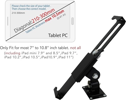 WeSTRUGGLE Tablet Wall Mount Holder with Lock and Key, Rotate Design Arbitrary A - 第 5/8 張圖片