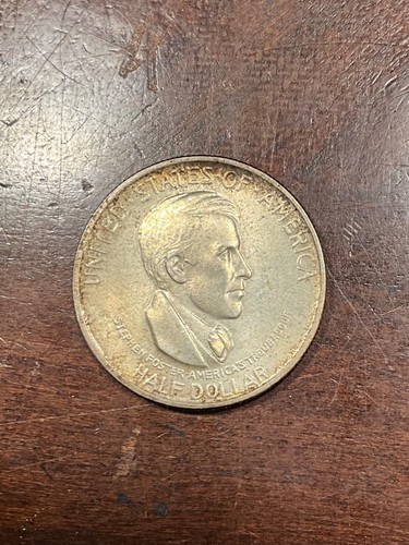 1936 CINCINNATI COMMEMORATIVE HALF DOLLAR CRUSTY ORIGINAL ALBUM COIN AU++