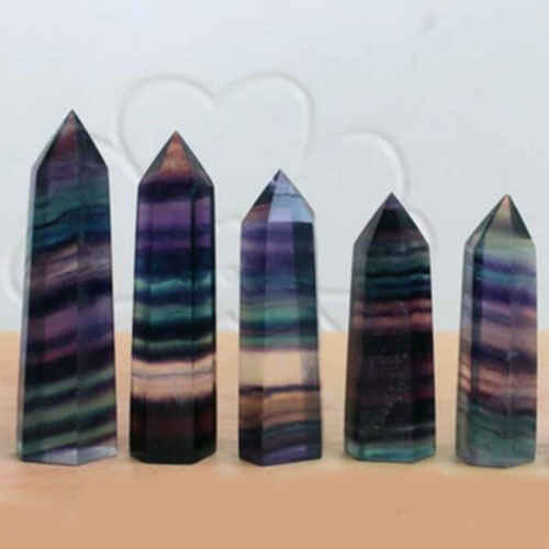 Natural Quartz Crystal Green Stone Point Reiki Healing Obelisk